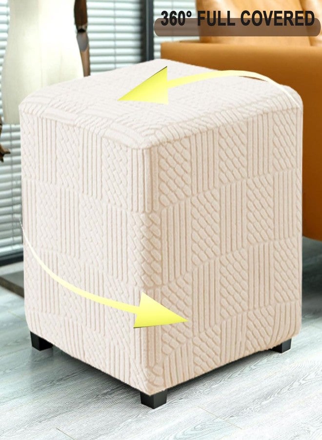 غطاء مسند قدم مربع قابل للتمدد من بيفاون فوغل، غطاء حماية لمسند القدم المربع مع شريط مطاطي، قابل للغسل، غطاء تخزين، مقاس صغير، بيج - Image 5